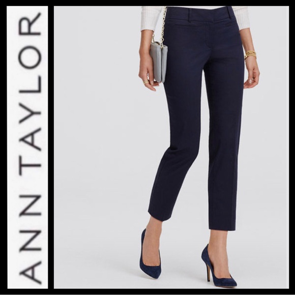 Ann Taylor Kate Fit Navy Ankle Pants - Picture 1 of 8